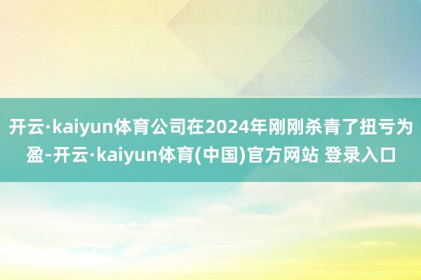 开云·kaiyun体育公司在2024年刚刚杀青了扭亏为盈-开云·kaiyun体育(中国)官方网站 登录入口