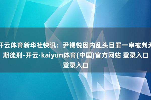 开云体育新华社快讯：尹锡悦因内乱头目罪一审被判无期徒刑-开云·kaiyun体育(中国)官方网站 登录入口