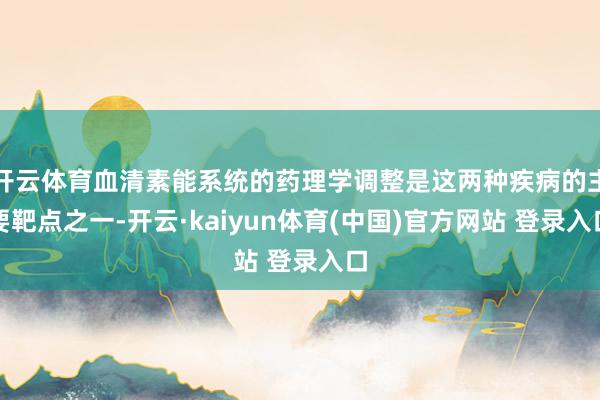 开云体育血清素能系统的药理学调整是这两种疾病的主要靶点之一-开云·kaiyun体育(中国)官方网站 登录入口